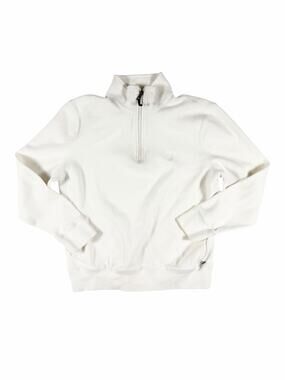 Nautica Quarter Zip Cotton Sweater White Size Large Women's